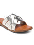 GNIST Comfy Strappy Slip on Silver Flats
